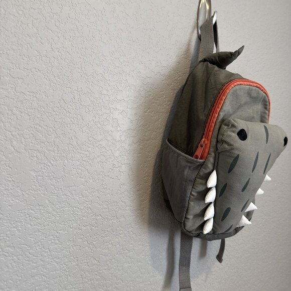 Zara Toddler Kids Alligator Crocodile Dinosaur Backpack Canvas Bag - Picture 2 of 11